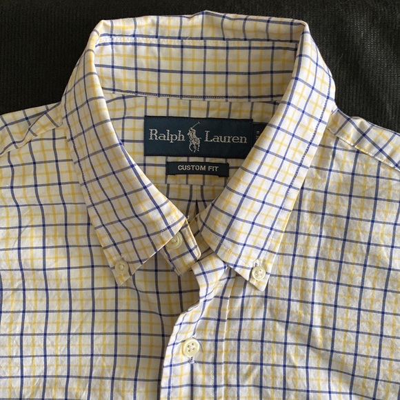 Ralph Lauren 100% cotton Custom Fit Long Sleeve Button Down Windowpane check - Picture 3 of 14